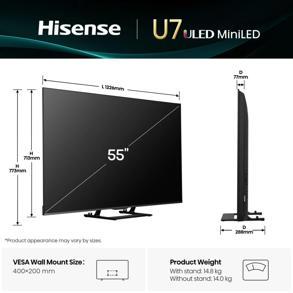HISENSE 55 '' U7Q | ULED MiniLED Smart TV 4K 144 Hz - Image 12
